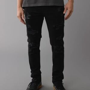 American Eagle Men's Black Distressed Jeans- 31x34